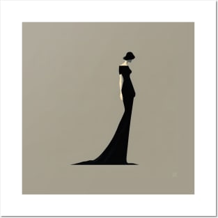 [AI Art] Lady in black, Minimal Art Style Posters and Art